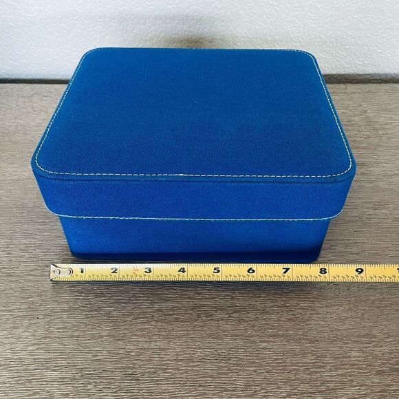 Ralph Lauren Blue Cologne Fabric Lidded Storage Container - Picture 3 of 5